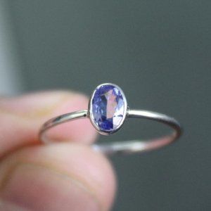 Natural Tanzanite Gemstone - Handmade Silver Ring